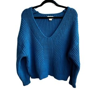 Maeve Blue V-Neck Sweater